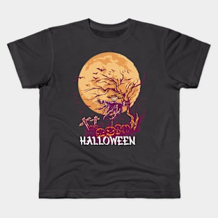 Spooky Scarecrow Halloween Kids T-Shirt